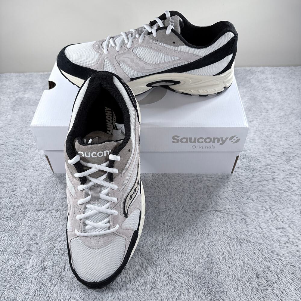 NIB Saucony Ride Millennium Black and White‎ Suede Size 9.5 M / 11 W S70856-4